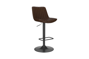 Kosi Adjustable Air-Lift Stool, set of 2, in Brown and Black