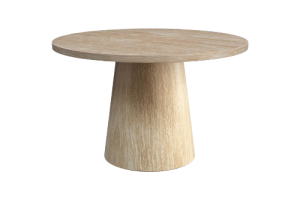 Godiva Round Pedestal Table in Ivory Stone