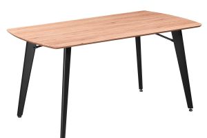 Leon Rectangular Dining Table in Natural and Black