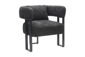 Scarlet Accent Chair in Charcoal Boucle and Black