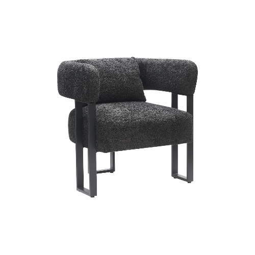 Scarlet Accent Chair in Charcoal Boucle and Black