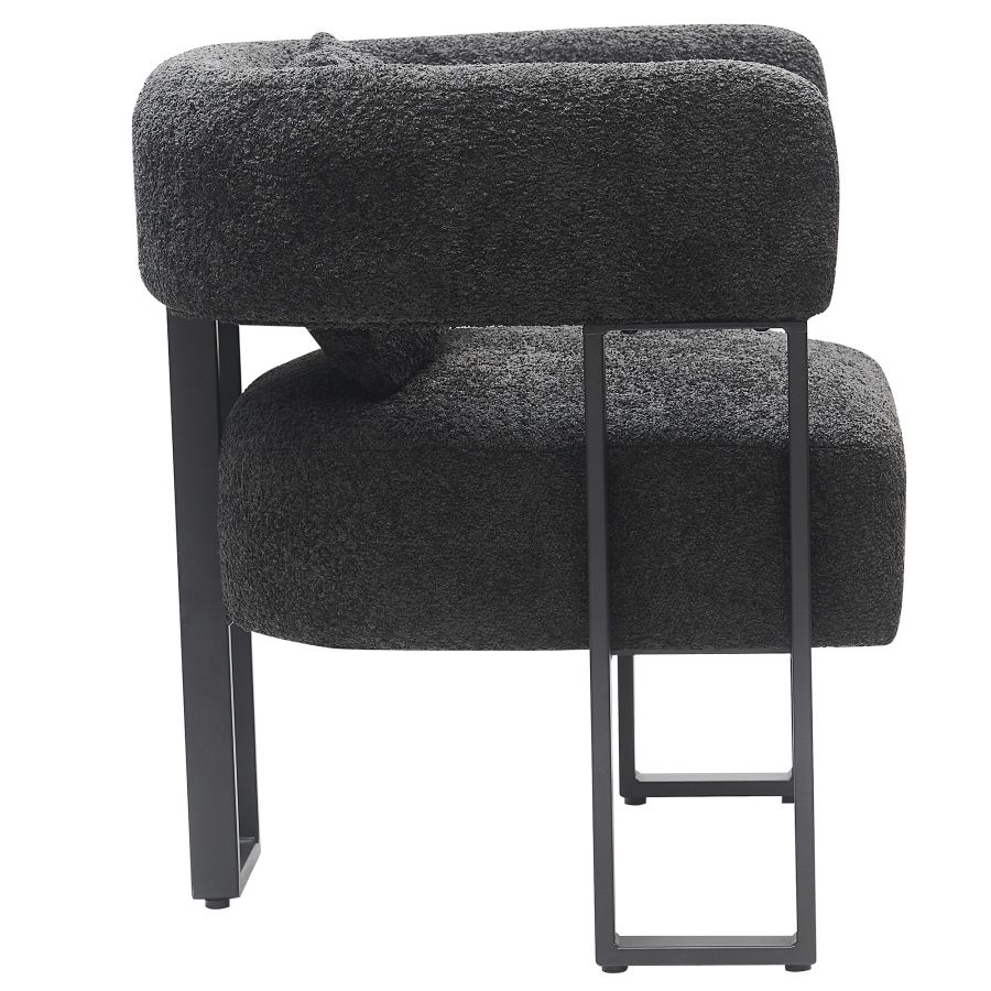 Scarlet Accent Chair in Charcoal Boucle and Black - Image 6