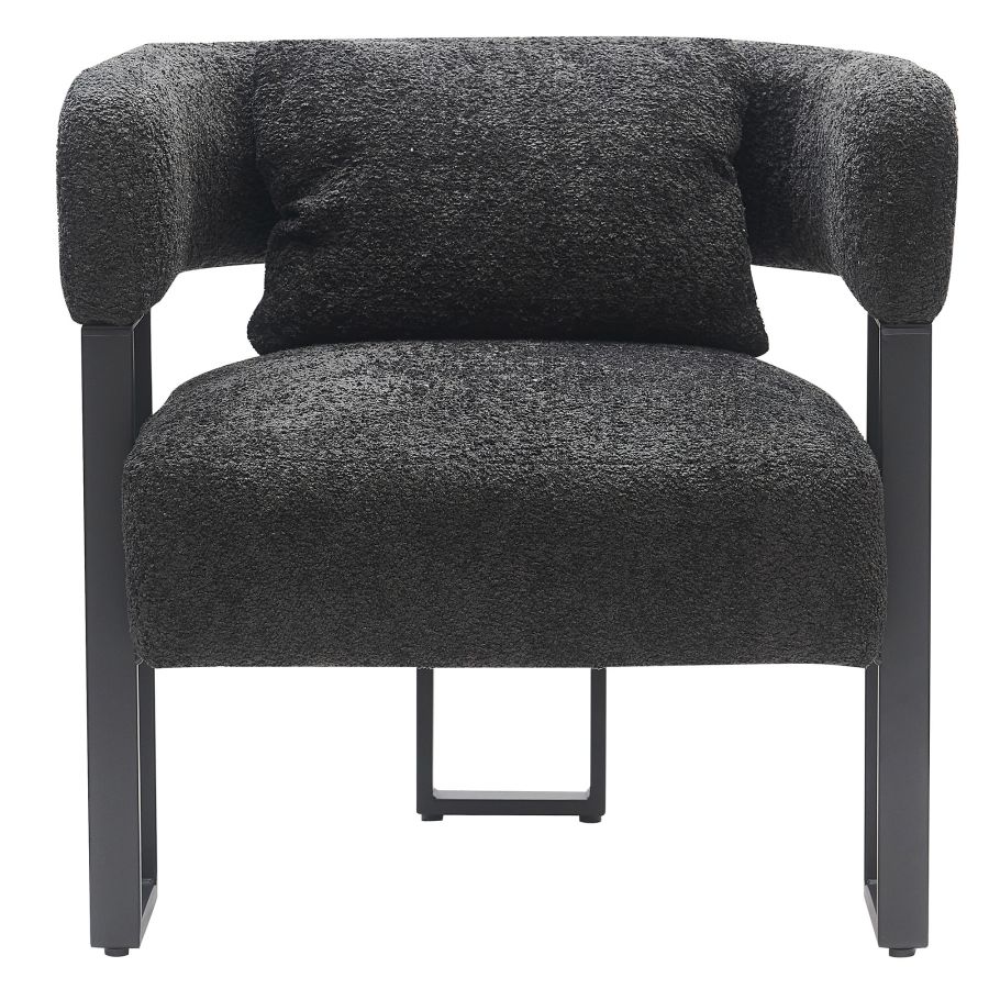 Scarlet Accent Chair in Charcoal Boucle and Black - Image 5
