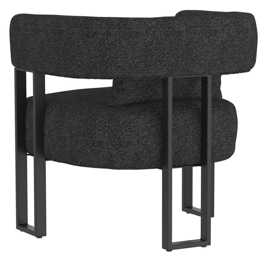 Scarlet Accent Chair in Charcoal Boucle and Black - Image 4