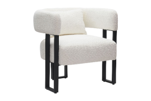 Scarlet Accent Chair in Ivory Boucle and Black