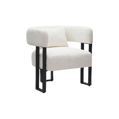 Scarlet Accent Chair in Ivory Boucle and Black