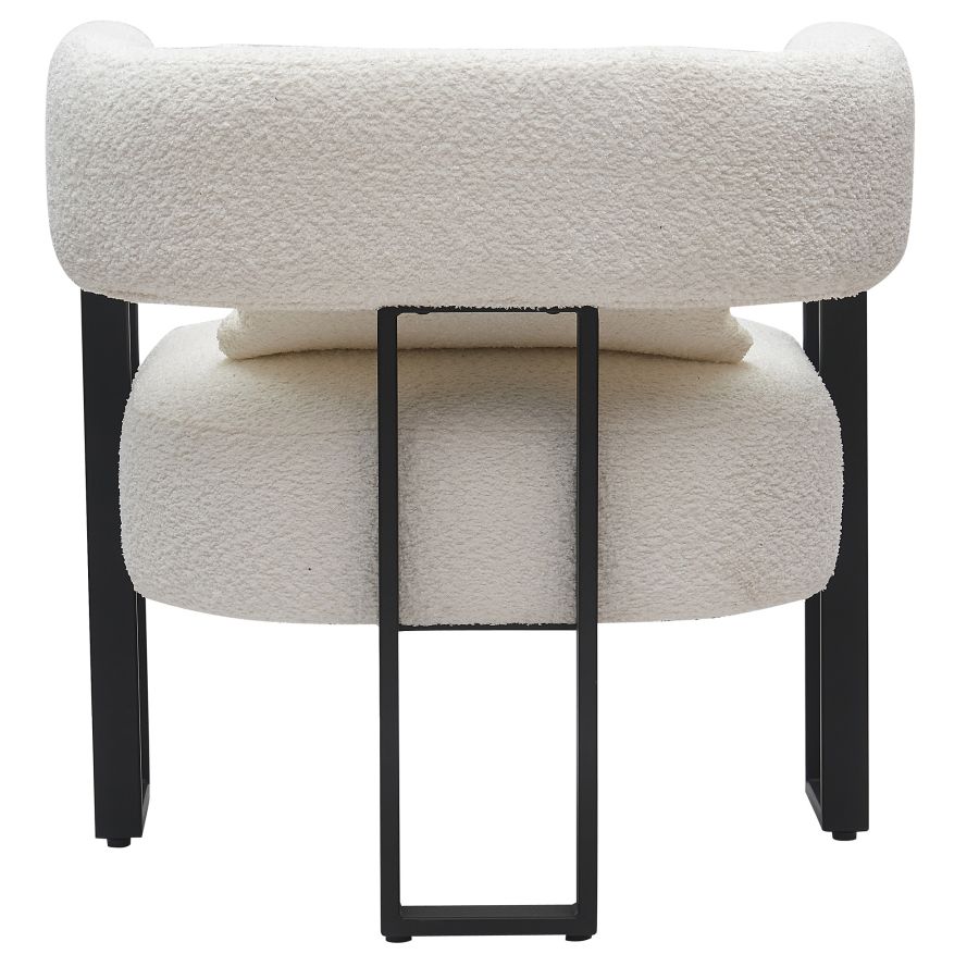 Scarlet Accent Chair in Ivory Boucle and Black - Image 7