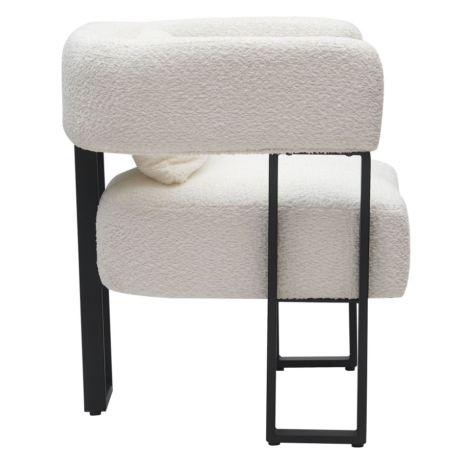 Scarlet Accent Chair in Ivory Boucle and Black - Image 6