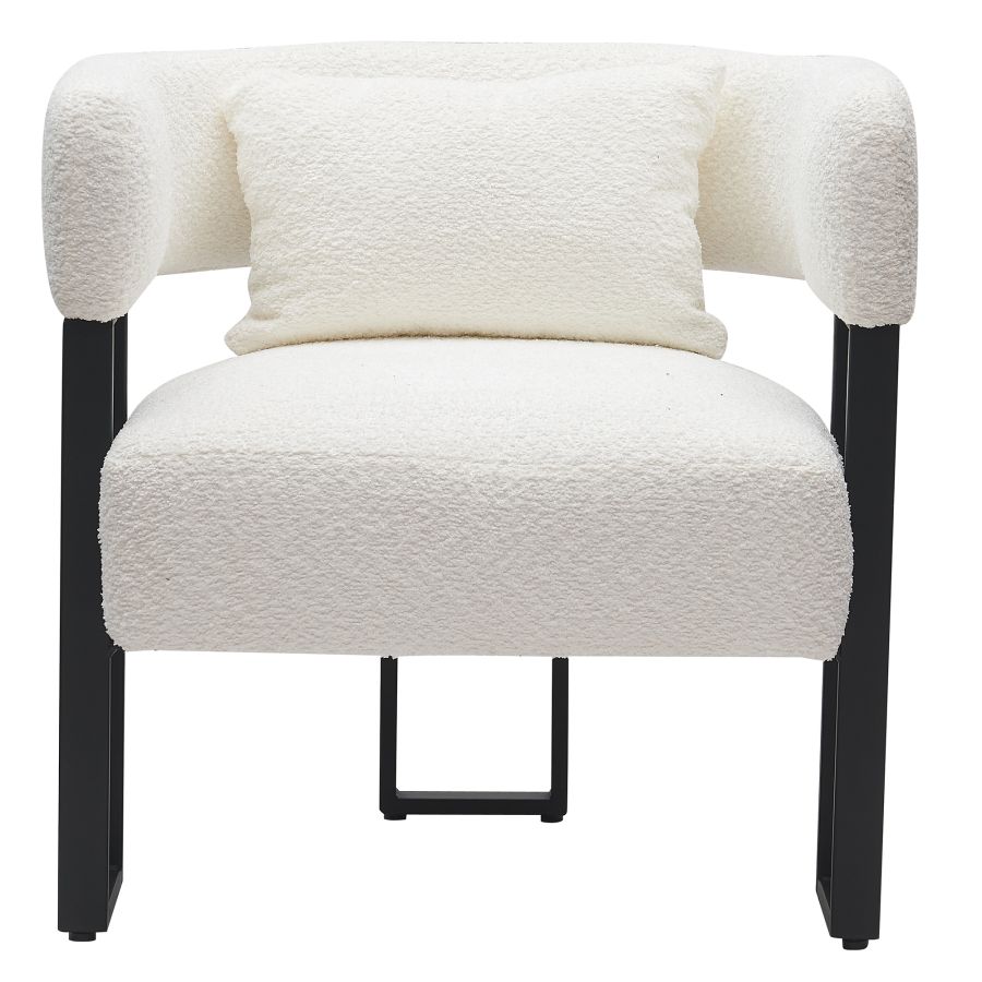 Scarlet Accent Chair in Ivory Boucle and Black - Image 5