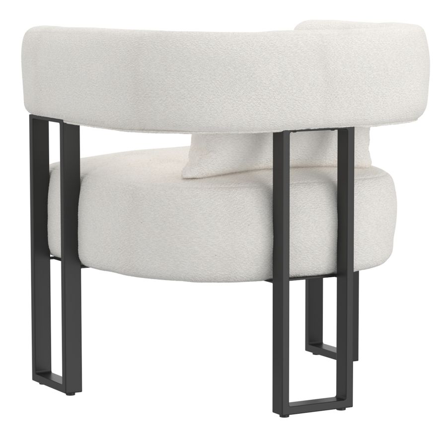 Scarlet Accent Chair in Ivory Boucle and Black - Image 4