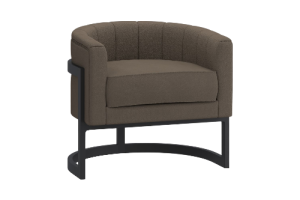 Zhuri Accent Chair in Charcoal Boucle and Black