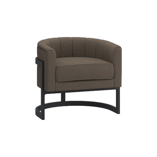Zhuri Accent Chair in Charcoal Boucle and Black