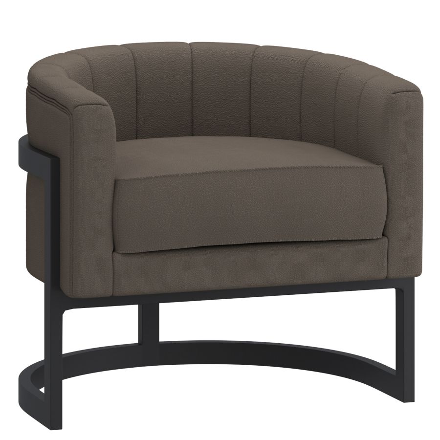 Zhuri Accent Chair in Charcoal Boucle and Black - Image 9