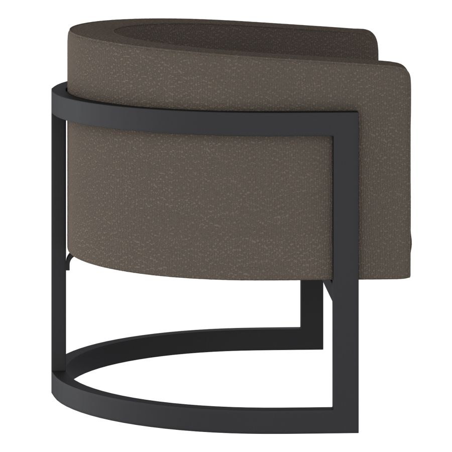 Zhuri Accent Chair in Charcoal Boucle and Black - Image 6