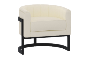 Zhuri Accent Chair in Ivory Boucle and Black