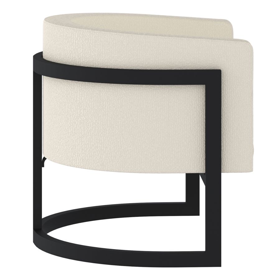 Zhuri Accent Chair in Ivory Boucle and Black - Image 6