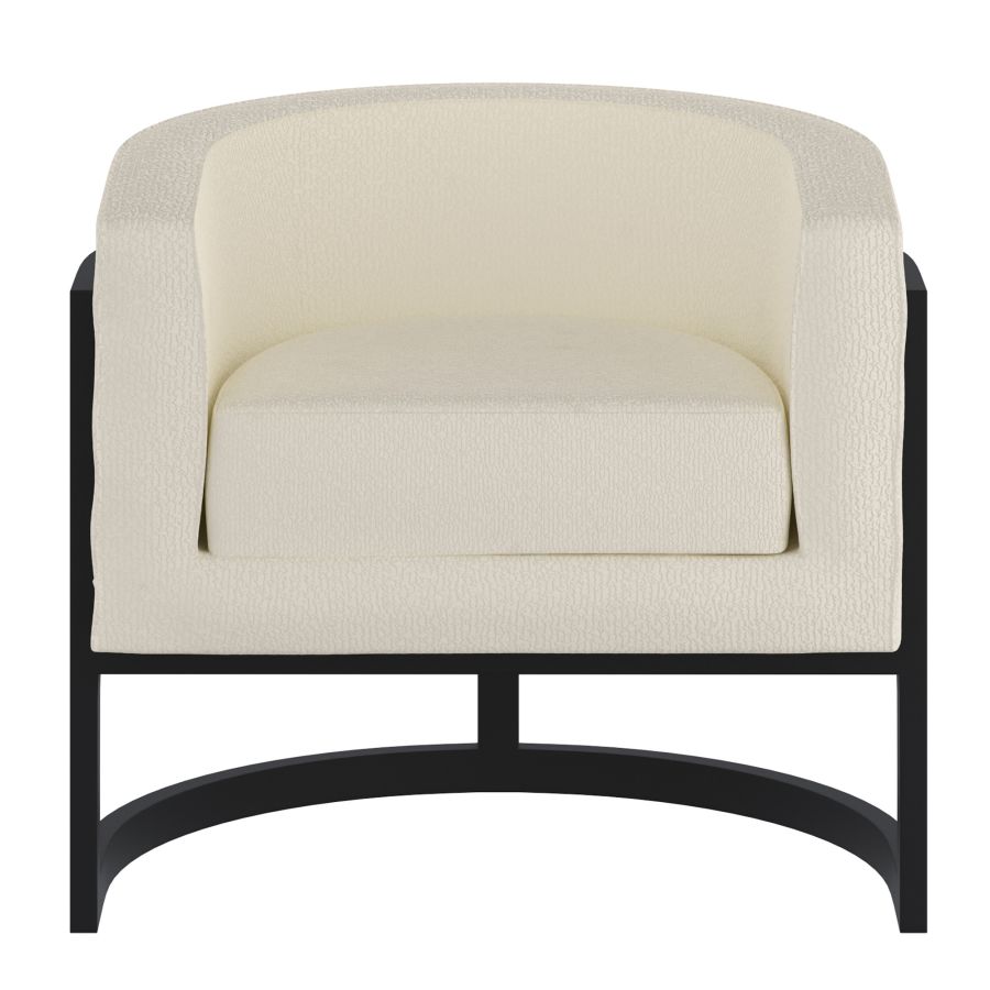 Zhuri Accent Chair in Ivory Boucle and Black - Image 5