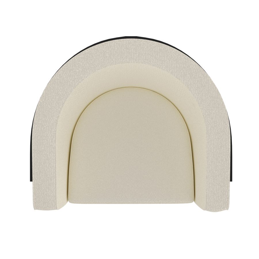 Zhuri Accent Chair in Ivory Boucle and Black - Image 4