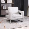 Accent Chair with Silver Metal Frame