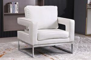 Accent Chair with Silver Metal Frame