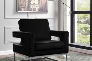 Accent Chair with Silver Metal Frame