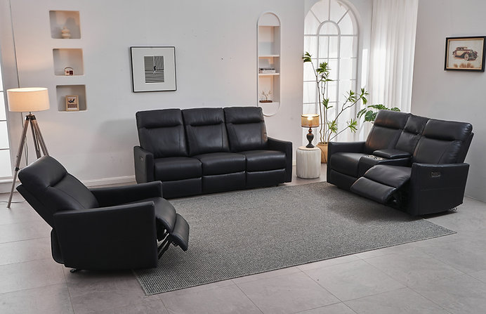 IF-8005 Leather Match-Power Recliner Sofa Set