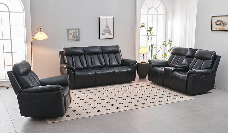 IF-8015 Leather Air-Power Recliner Sofa Set - Image 2