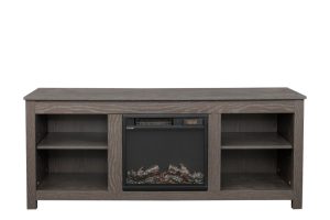 Alternative view of 58" TV Stand with Fireplace, Grey