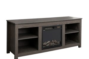 58" TV Stand with Fireplace, Grey