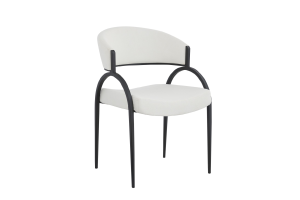 DINING CHAIR SET OF 2 - CREAM/BLACK