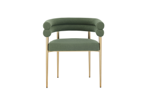 DINING CHAIR SET OF 2 - GREEN/GOLD