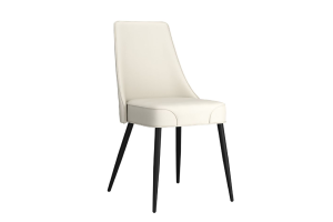 Koda Dining Chair, Faux Leather, set of 2, in Beige and Black