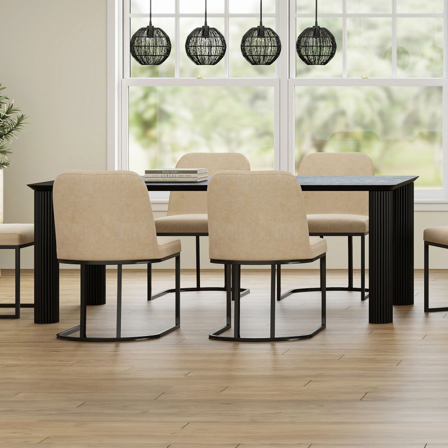 Sangra 79 Inch Large Rectangular Dining Table in Black - Image 2