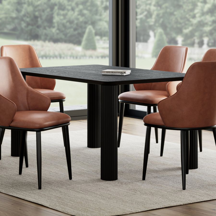 Sangra 59 Inch Small Rectangular Dining Table in Black - Image 2