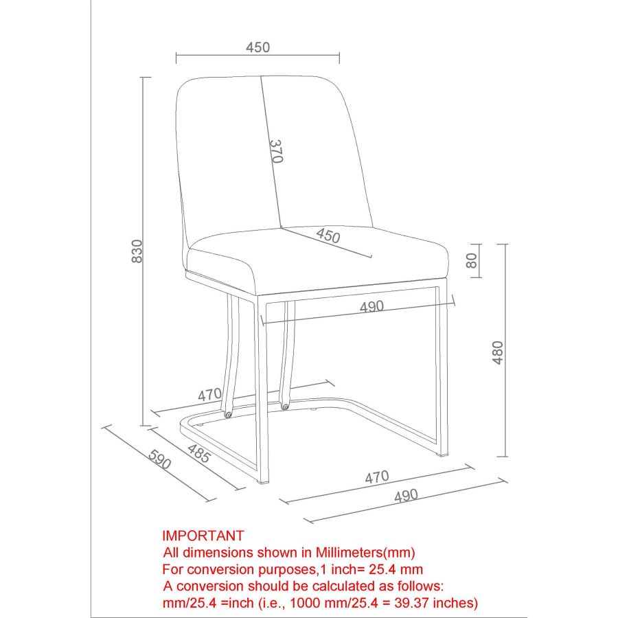 Dario Charcoal Dining Chair Set of 2 - Image 2