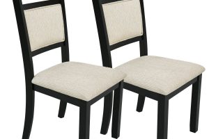 Alternative view of Conrad Black & Beige Dining Chair, Set of 2