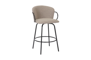 Kalani 26 Warm Grey & Black Bar Stool Set of 2