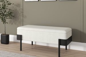 Alternative view of Odell Ivory & Black Storage Bench