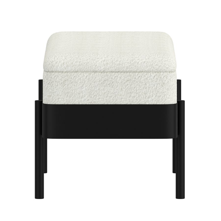 Odell Ivory & Black Storage Bench - Image 4