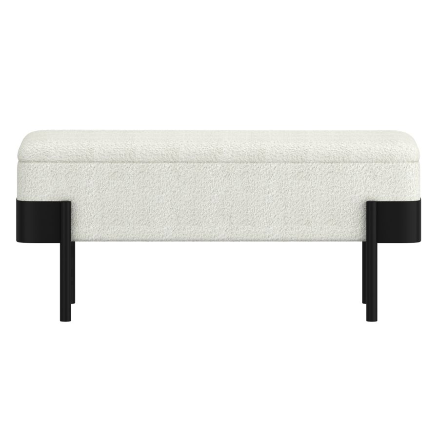 Odell Ivory & Black Storage Bench - Image 5