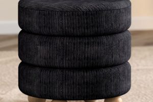 Alternative view of Willo Round Ottoman in Black