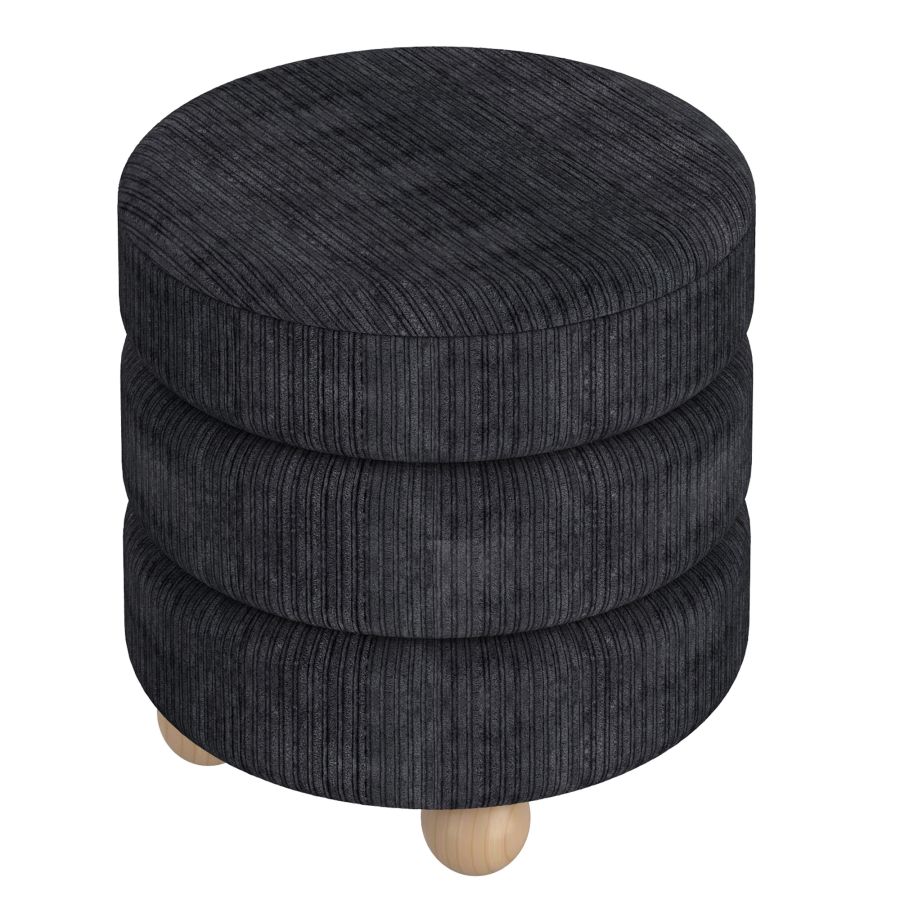 Willo Round Ottoman in Black - Image 3