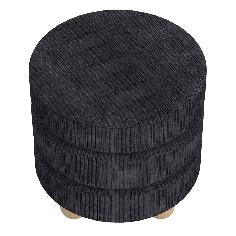 Willo Round Ottoman in Black - Image 4