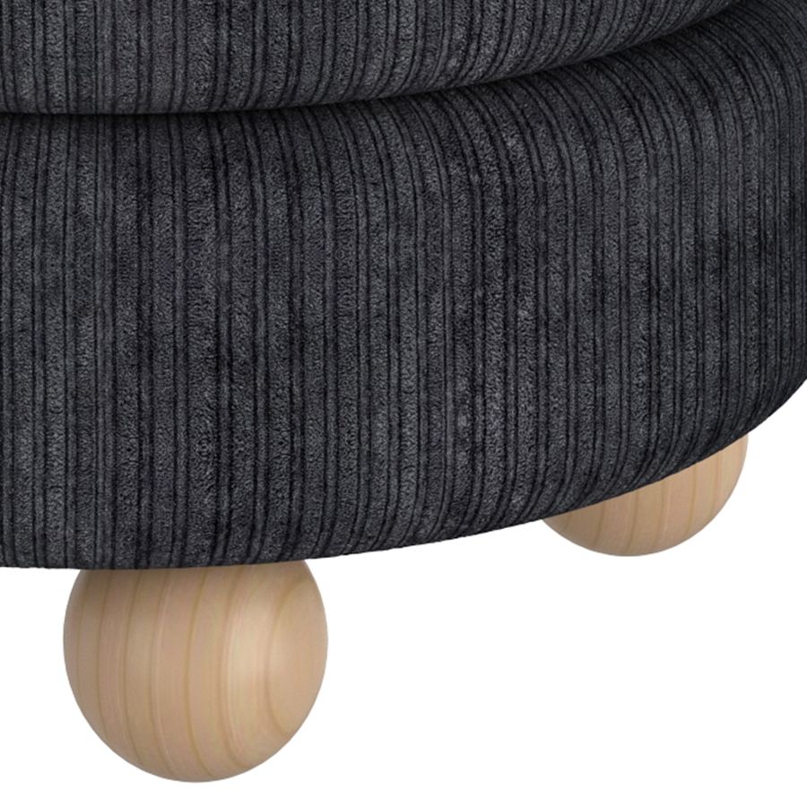 Willo Round Ottoman in Black - Image 5
