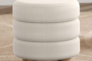 Alternative view of Willo Round Ottoman in Ivory