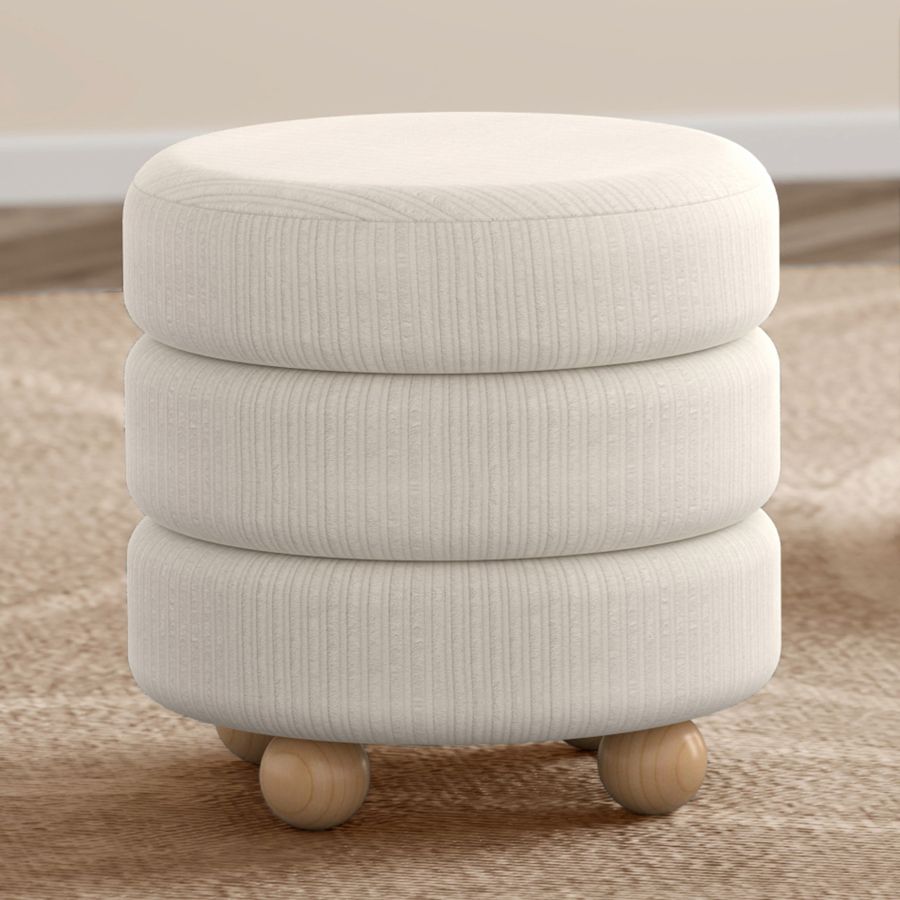 Willo Round Ottoman in Ivory - Image 2
