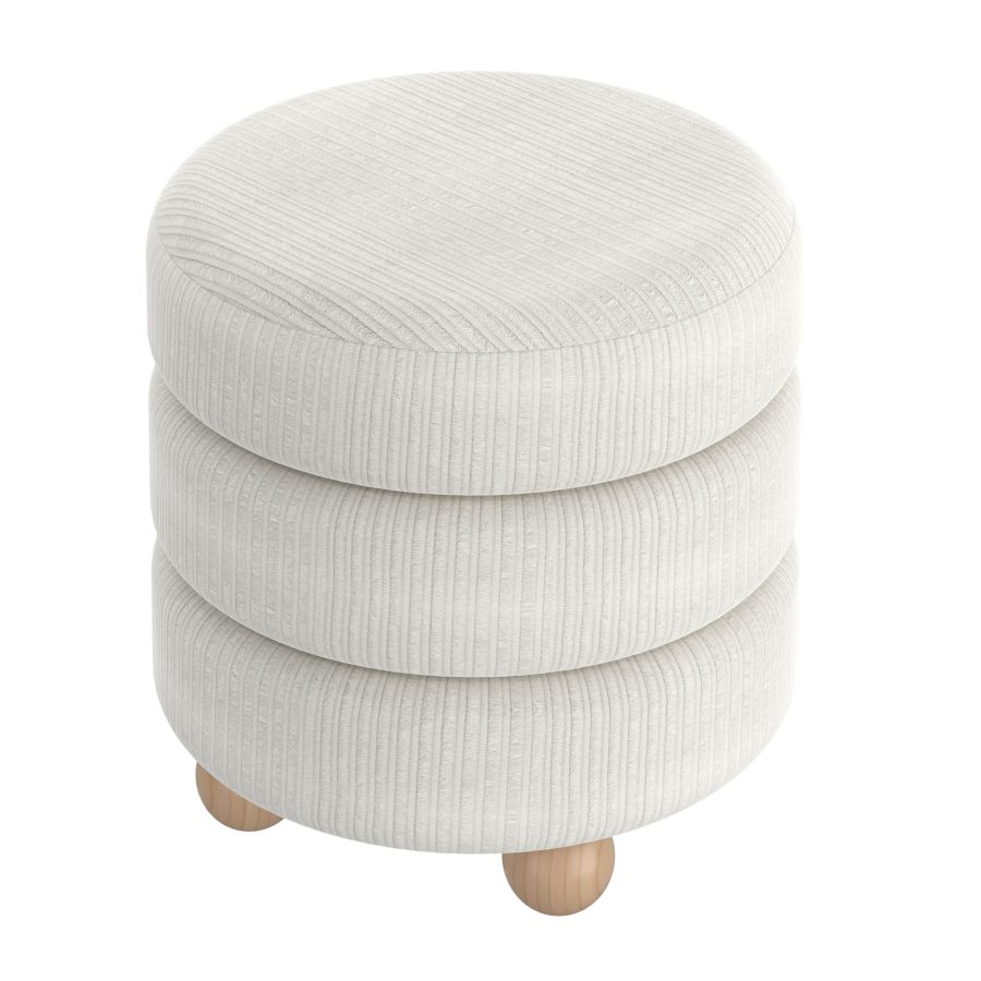 Willo Round Ottoman in Ivory - Image 3