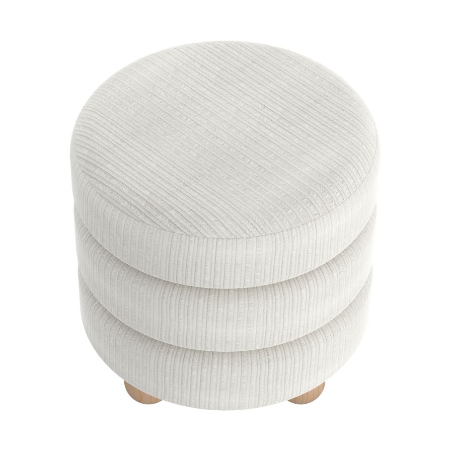Willo Round Ottoman in Ivory - Image 4