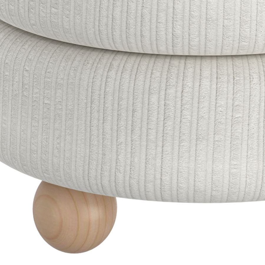 Willo Round Ottoman in Ivory - Image 5
