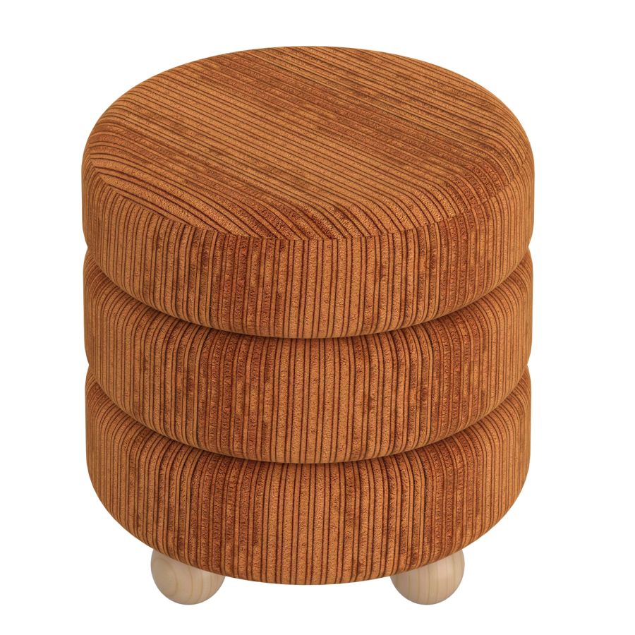 Willo Round Ottoman in Rust Brown - Image 3